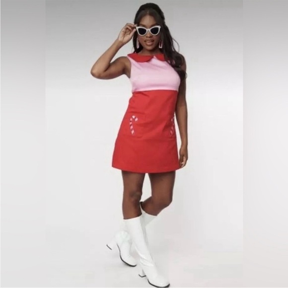 Unique Vintage X Smack Parlour Retro Christmas Candy Cane Dress Size 1x/NWT 16 - Picture 3 of 11